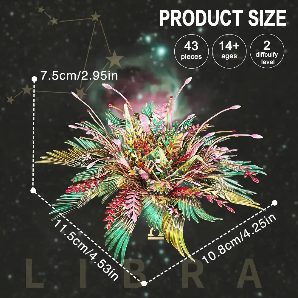 3d Metal Puzzle Libra Constellation Diy Model Kits Jigsaw for Teens Brain Teaser Toys Home Decoration