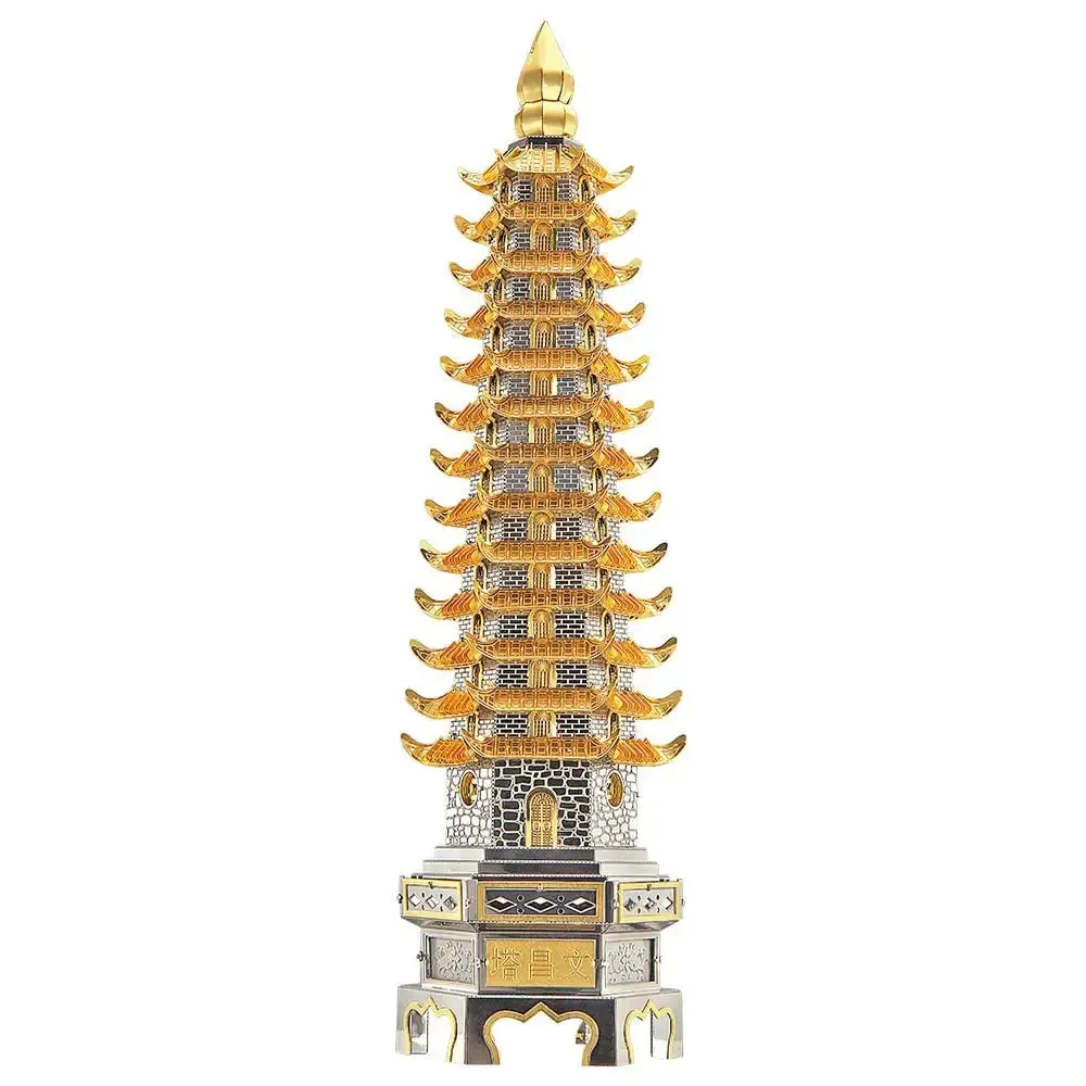 3d Metal Puzzles Wenchang Tower Building Kits for Adult Diy Model Kits Brain Teaser Toys Best Birthday Gift