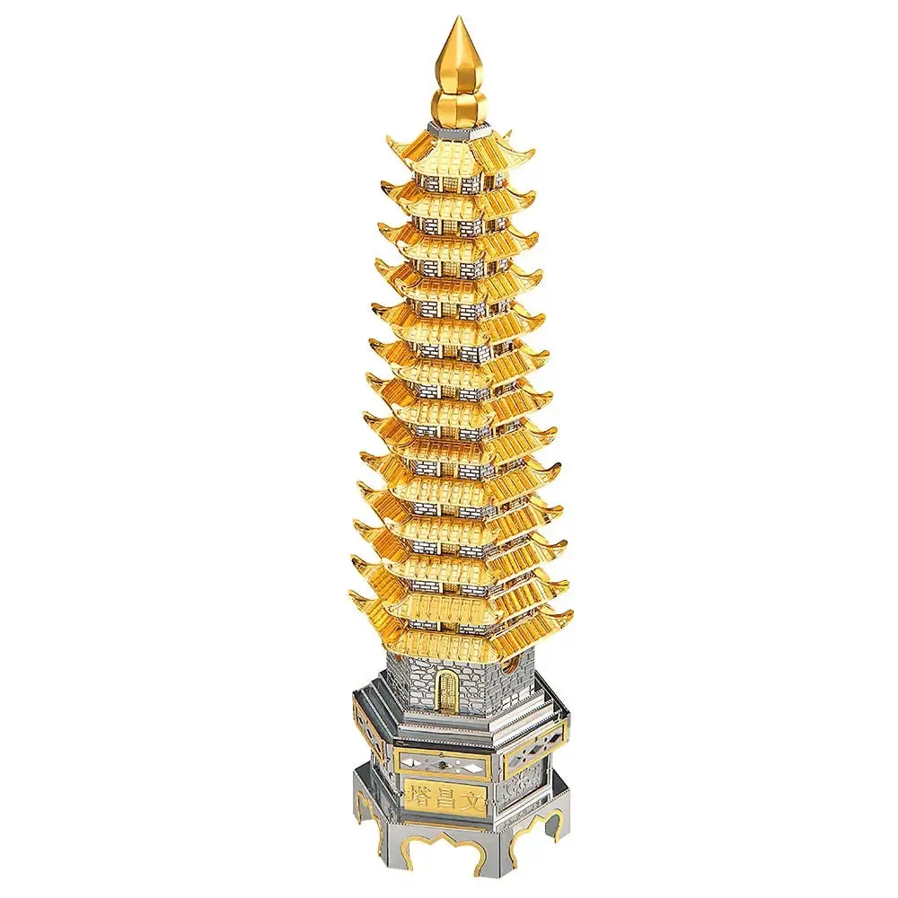 3d Metal Puzzles Wenchang Tower Building Kits for Adult Diy Model Kits Brain Teaser Toys Best Birthday Gift