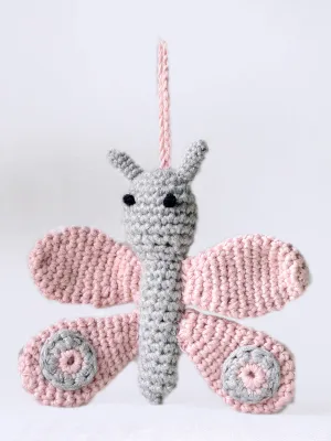 Butterfly Pink Gray Black