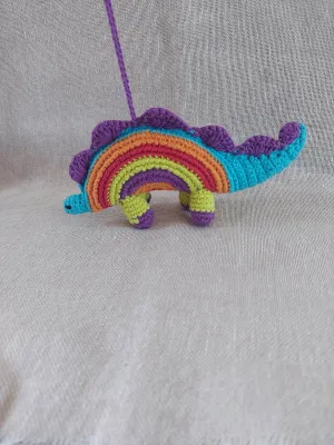 Colored Dinosaur Blue Violet Red Orange Yellow