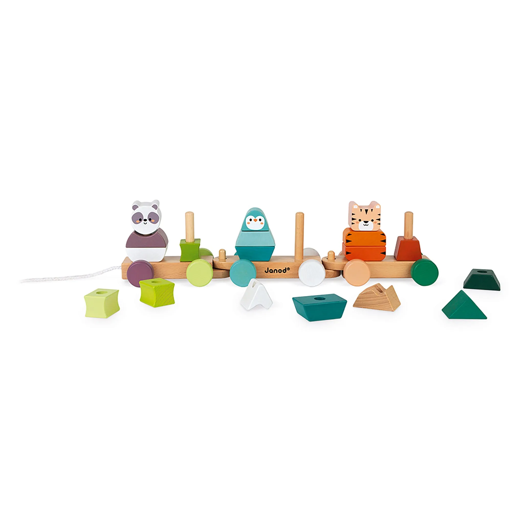 Janod Wooden Pull-Along Animal Train
