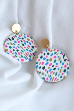 LESLIE EARRINGS -TEAL CONFETTI