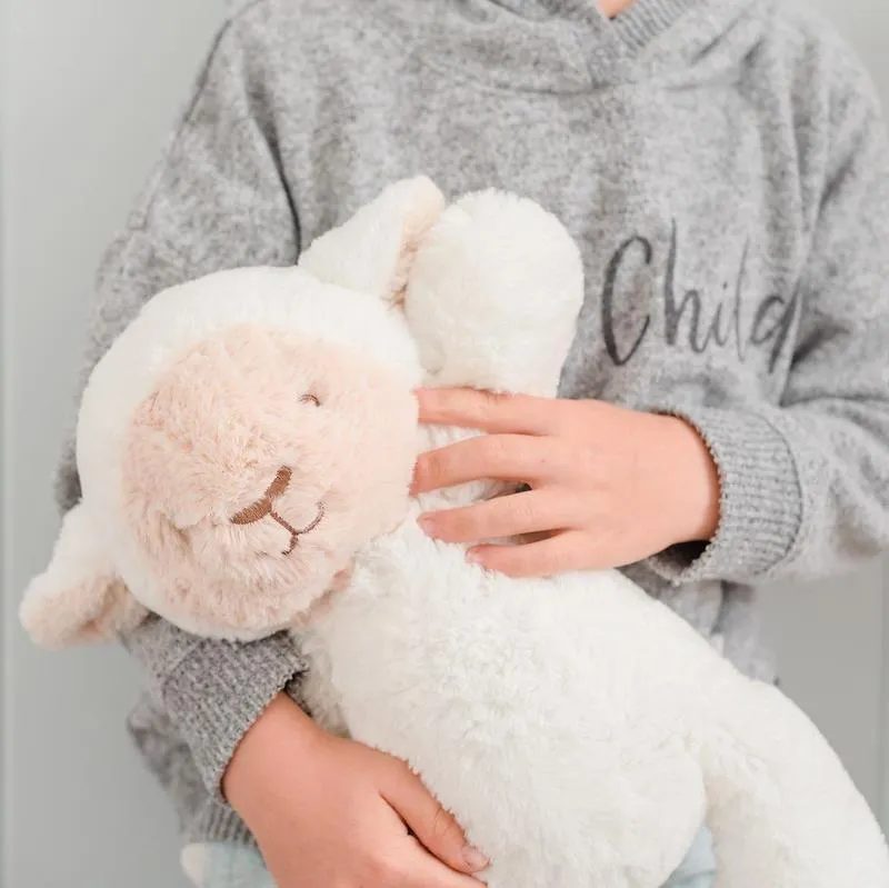 OB Designs | White Lamb - Lee Lamb Huggie
