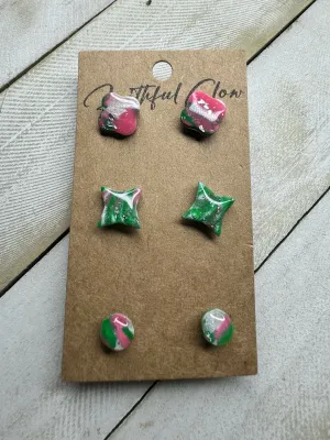 Watermelon Stud Trio